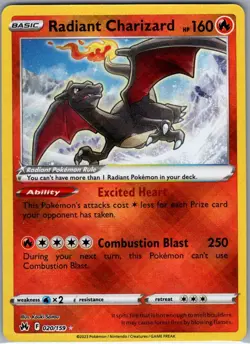 Radiant Charizard 020/159 Crown Zenith - Pokemon Card - NM - Image 1