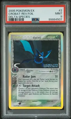 2005 POKEMON EX CROBAT DELTA SPECIES REVERSE HOLO FOIL #2 PSA 9 💎 - Image 1