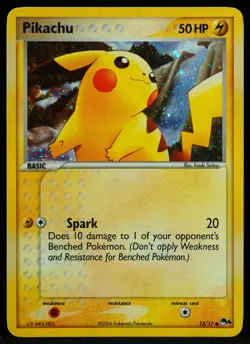 Pikachu #13/17 POP Series 4 NM/VLP Swirl Holo Pokemon Card - Image 1