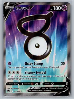 Unown V 176/195 Ultra Rare Silver Tempest Pokemon Near Mint - Image 1