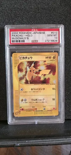 Pokemon Japanese 2002 Pikachu McDonald's Holo PSA 10 - Image 1