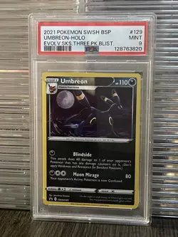 PSA 9 Umbreon SWSH129 Black Star Promo Holo Evolving Skies Pokemon - Image 1