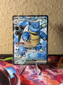 Pokemon TCG Blastoise EX 184/165 Scarlet & Violet Full Art Holo Ultra Rare - Image 1
