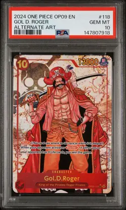 PSA 10 Gol.D.Roger Alternate Art OP09-118 Emperors in the New World One Piece - Image 1