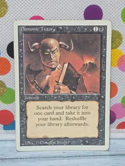 Magic The Gathering Demonic Tutor Revised Edition Regular MTG - Image 1