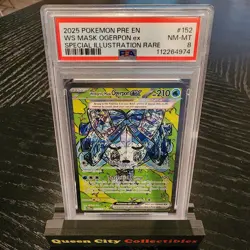 Wellspring MASK OGERPON ex - PSA NM 8 - 2025 POKEMON PRISMATIC EVOLUTIONS #152 - Image 1