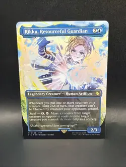 MTG Rikku, Resourceful Guardian Borderless FIC 468 (Chocobo Track Foil) - Image 1