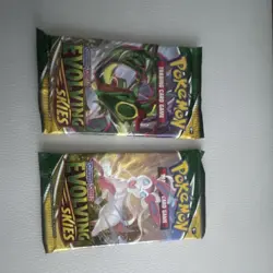 Pokemon Evolving Skies Booster Packs 2x Rayquaza Sylveon TCG English Sealed - Image 1