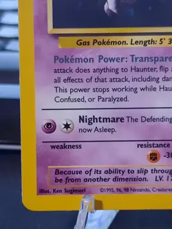 Pokemon TCG Haunter Fossil 6/62 Fossil Holo Rare Unlimited 1999 LP+ - Image 5