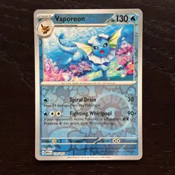 Vaporeon 134/165 Pokemon 151 Scarlet & Violet Reverse Holo Rare NM - Image 1
