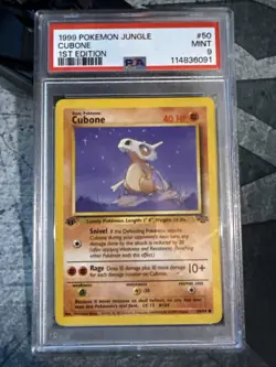 Cubone 1999 Pokemon Jungle 1st Edition 50/64 PSA MINT 9 - Image 1