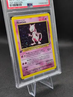 1999 Pokemon French #10 Mewtwo Holo 1st Edition PSA 9 - Image 4