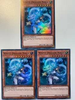 Yugioh White Dragon Ninja SHVA-EN024 Super Rare NM x3 Play Set - Image 1