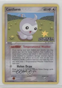 Castform Reverse Foil Pokemon EX Delta Species #34 2005 - Image 1