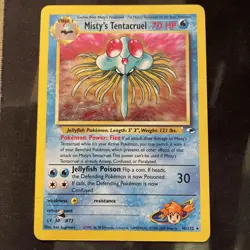 Misty's Tentacruel 10/132 Unlimited Holo Rare Gym Heroes Pokemon Card DMG - Image 1