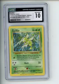 2023 Pokemon Classic Collection Scyther 006/034 CLV Holo CGC 10 GEM - Image 1