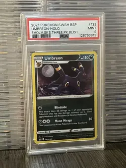 PSA 9 Umbreon SWSH129 Black Star Promo Holo Evolving Skies Pokemon - Image 1