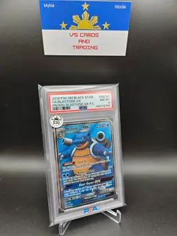 2019 POKEMON SM BLACK STAR PROMO #SM189 BLASTOISE GX PSA 8 - Image 1