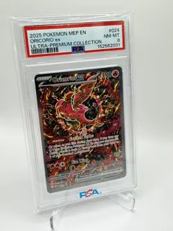 2025 Pokemon MEP Oricorio ex #024 Mega Charizard UPC Promo PSA 8 NM-MT - Image 1
