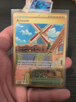 Pokemon TCG Artazon Card 229/197 S&V Obsidian Flames Hyper Rare Gold Holo - Image 1