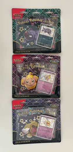 Pokemon TCG Paldean Fates 3 Pack Blister TECH STICKER COLLECTION x3 -NEW - Image 1