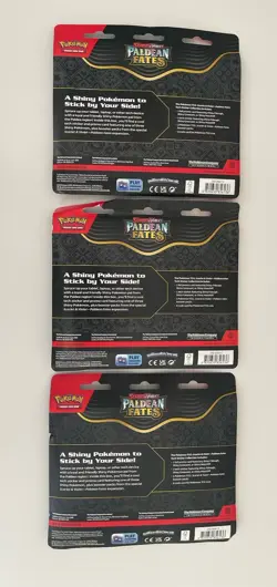 Pokemon TCG Paldean Fates 3 Pack Blister TECH STICKER COLLECTION x3 -NEW - Image 2