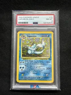 1999 POKEMON JUNGLE #12 VAPOREON-HOLO PSA 8 - Image 1