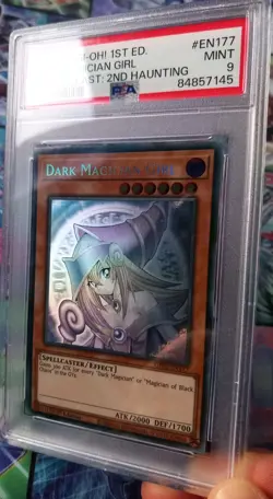 PSA 9 Yugioh Dark Magician Girl GFP2-EN177 1st Edition Ghost Rare Card MINT - Image 1