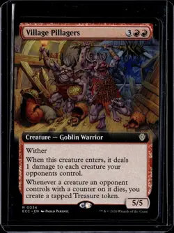 Village Pillagers (Extended Art) - 34 - ECC - NM - Magic the Gathering - Image 1
