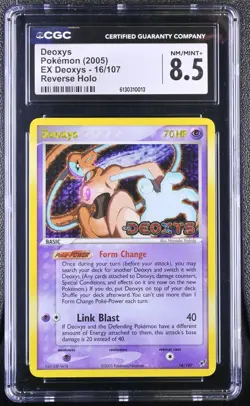 CGC 8.5 DEOXYS REVERSE HOLO STAMP 16/107 EX DEOXYS POKEMON 2005 - Image 1