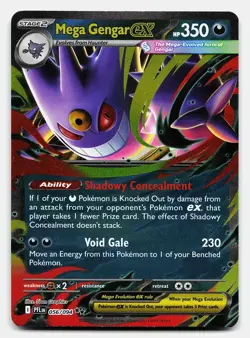 MEGA GENGAR EX PHANTASMAL FLAMES 056/094 NM DOUBLE RARE POKEMON - Image 2