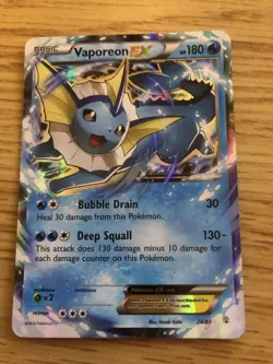 Pokemon TCG Vaporeon EX Generations Holo Card 24/83 Ultra Rare - NM/LP - Image 1