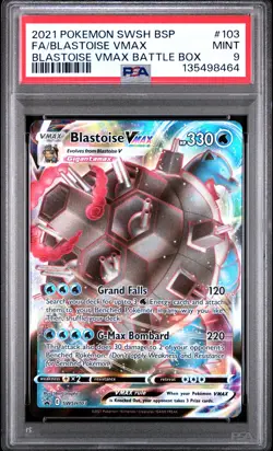 2021 POKEMON SWSH BLACK STAR PROMO #103 FULL ART/BLASTOISE VMAX PSA 9 - Image 1