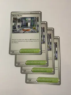 4x Risky Ruins - 127/132 - ME01: Mega Evolution (MEG) Pokemon Playset x4 - Image 1