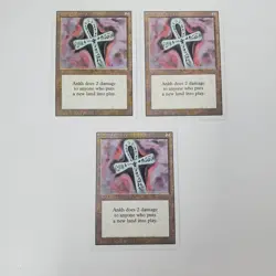 Lot of 3 Ankh of Mishra Revised Magic The Gathering MTG Cards NM Free Ship - Image 1