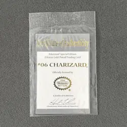 Pokemon Special Edition 23 Karat Gold-Plated Trading Card Charizard #06 COA - Image 3
