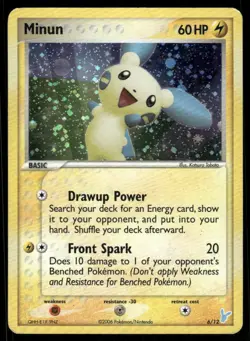 Pokemon Cards Minun 6/12 Holo EX Trainer Kit 2 Minun LP - Image 1