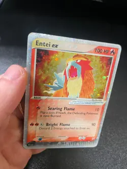 Pokemon TCG Entei EX Holofoil Card Team Magma vs Team Aqua (91/95) - Image 1