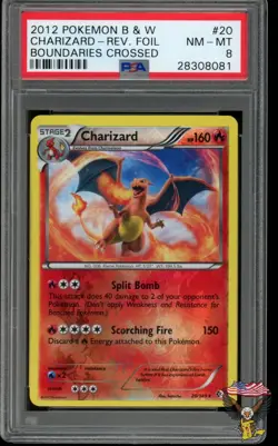 Charizard Reverse Holo 20/149 Boundaries Crossed Pokemon PSA 8 - Image 1