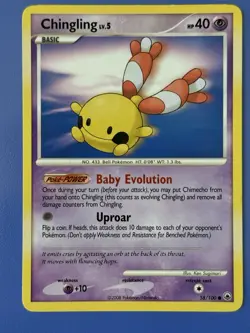 Pokemon Majestic Dawn - Chingling 58/100 Regular - Common - NM/LP+ - Image 1