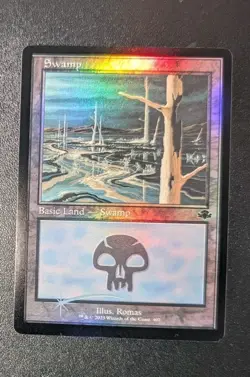 MTG *FOIL RETRO* Dominaria Remastered SWAMP #407 NM - Image 1