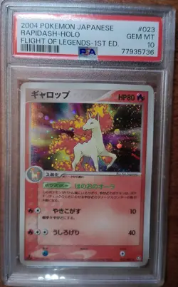 2004 Pokemon Japanese Flight of Legends Rapidash #023 PSA 10 1st Ed Cosmos Holo - Image 1