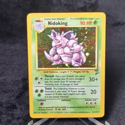 Pokemon Nidoking Holo Rare Base Set 2 011/130 LP English TCG - Image 1