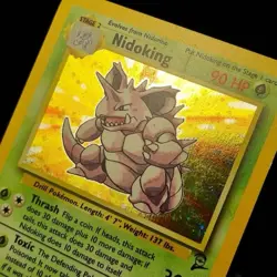 Pokemon Nidoking Holo Rare Base Set 2 011/130 LP English TCG - Image 3