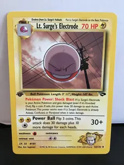Lt. Surge's Electrode 52/132 1st Edition Pokemon Gym Challenge Uncommon - Image 1