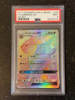 2017 POKEMON SUN & MOON FA/UMBREON GX SECRET PSA 9 - Image 1