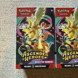 X3 Pokemon TCG: Mega Evolution Ascended Heroes Booster Bundle New Sealed x3 - Image 2