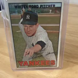 Topps 1967 #5 Whitey Ford New York Yankees MLB Baseball Card - Image 1