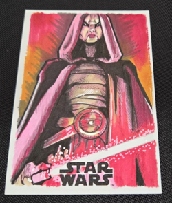 2019 Topps Star Wars Saga Sketch Art Asajj Ventress L. Jason Queen 1/1 Card - Image 1