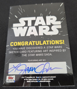 2019 Topps Star Wars Saga Sketch Art Asajj Ventress L. Jason Queen 1/1 Card - Image 4
